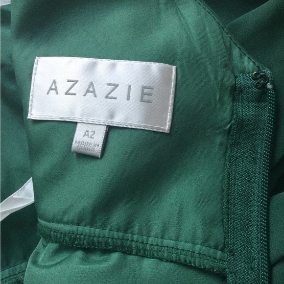 Azazie Raine Dark Green dress with pockets - Picture 8 of 8